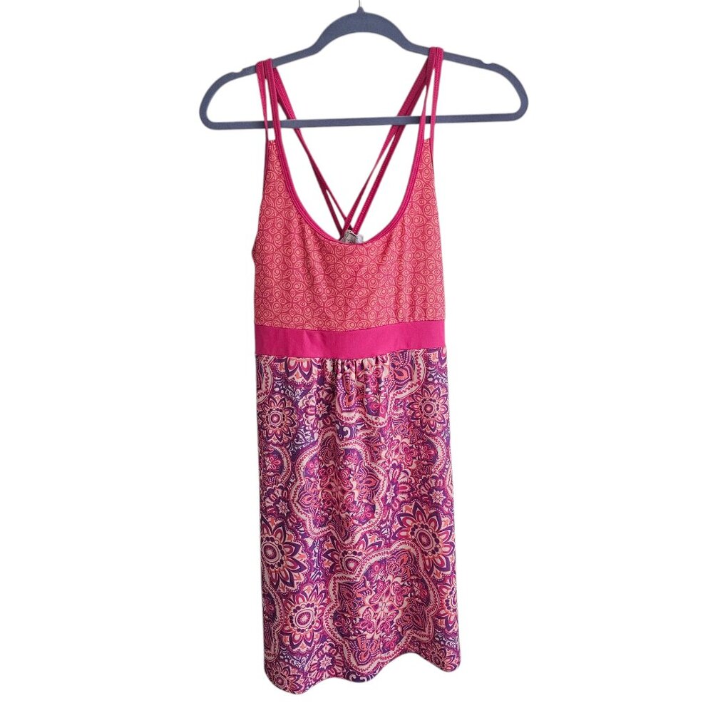 Tehama Pink Bohemian Bold Racer Back Loungewear Strappy Casual Dress
